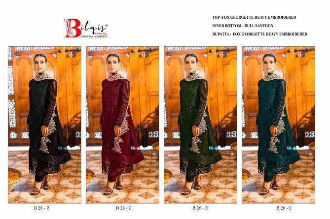 B 26 B To E By Bilqis Georgette Pakistani Suits Wholesale Clothing Suppliers In India
